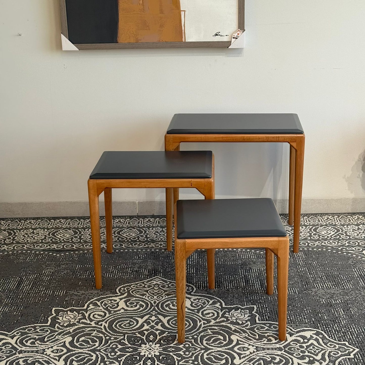 Luca - Modern Durable Table Set - Beige & Grey