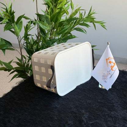 سلال تخزين بلاستيكية بتصميم قابل للتكديس والتهوية مع مقابض