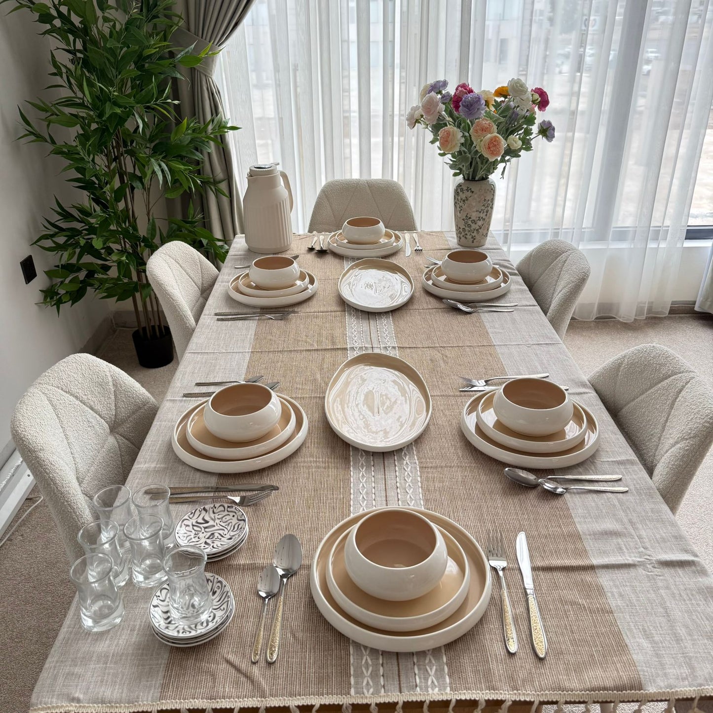 Modern Two-Tone Ceramic Dinnerware Set