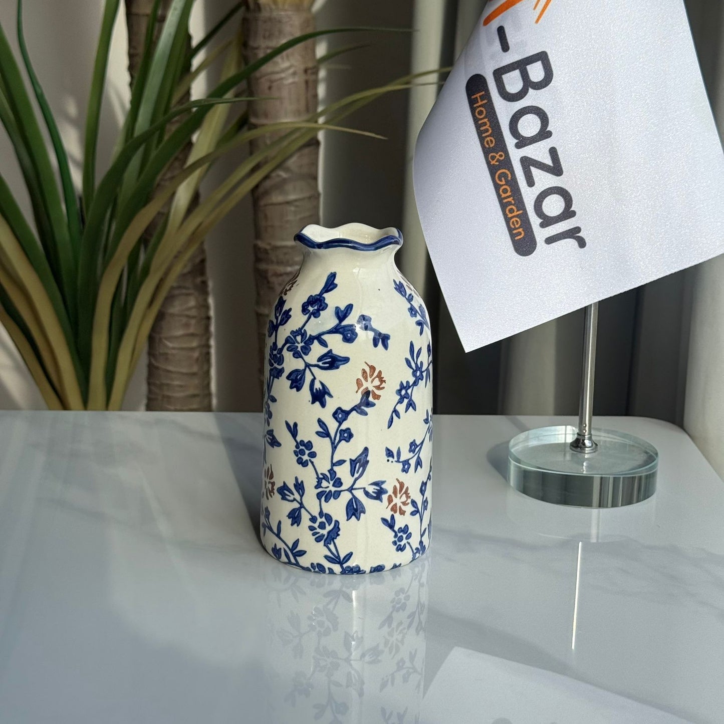 کۆلێکشنی گوڵدانی سیرامیکی گوڵی شین و قاوەیی