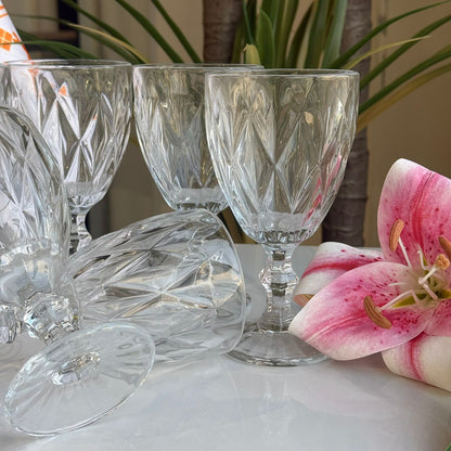 سێتی پەرداخی کلاسیکی شووشەی ڕوون