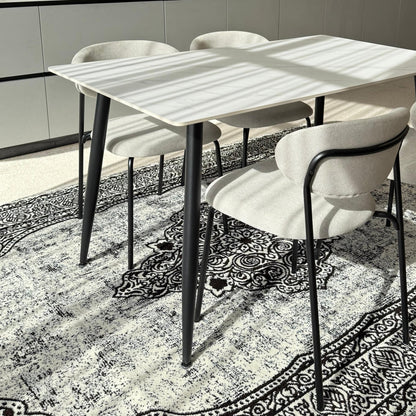 Dany Table و Luca Chairs مجموعة الطعام - Black & Gray