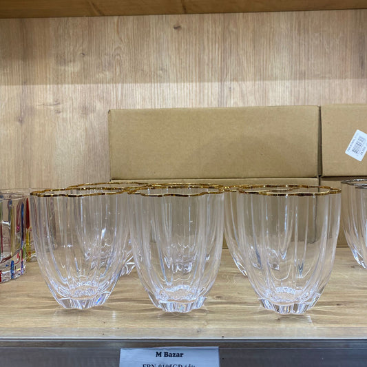 Golden Rim Crystal Glass Set