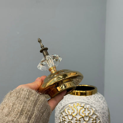 Decorative Golden Accent Vase Jars