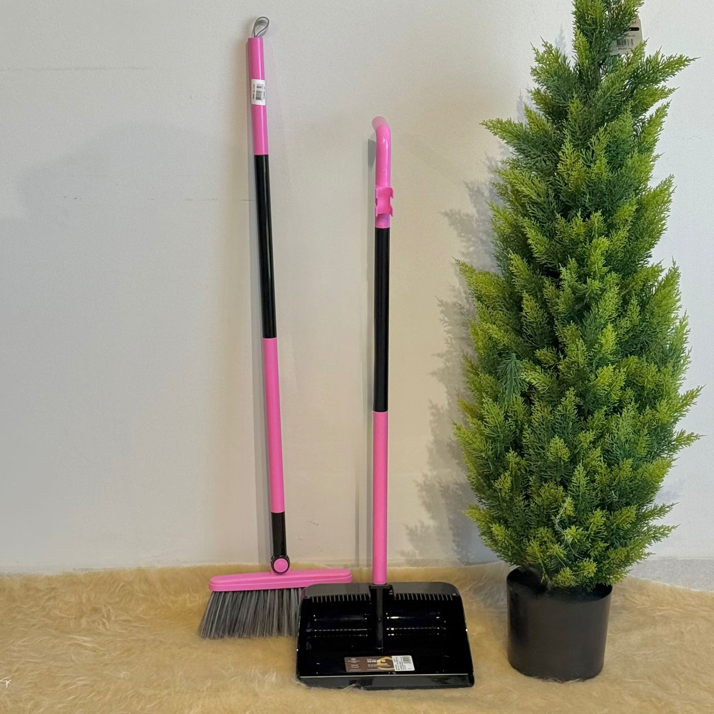 Rotating Broom & Long-Handle Dustpan Set