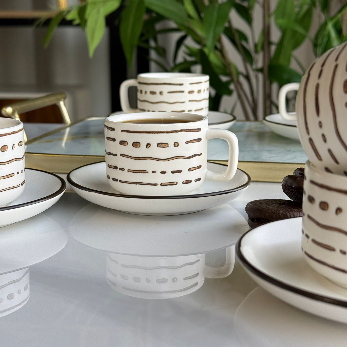 Modern Coffee Cup & Saucer Set