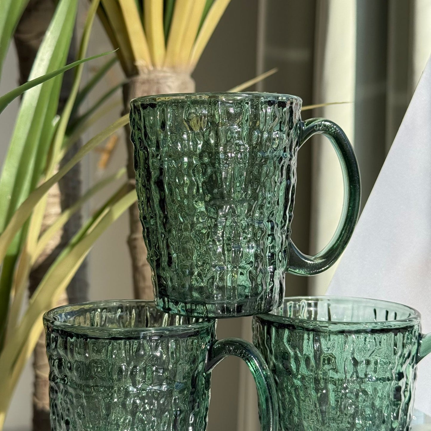 فناجين شاي زجاجية فاخرة - طقم من 3 قطع