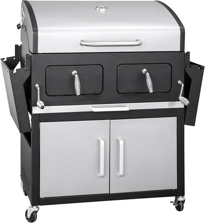 Barbecue Grill with Lid & Removable Round Grill Insert