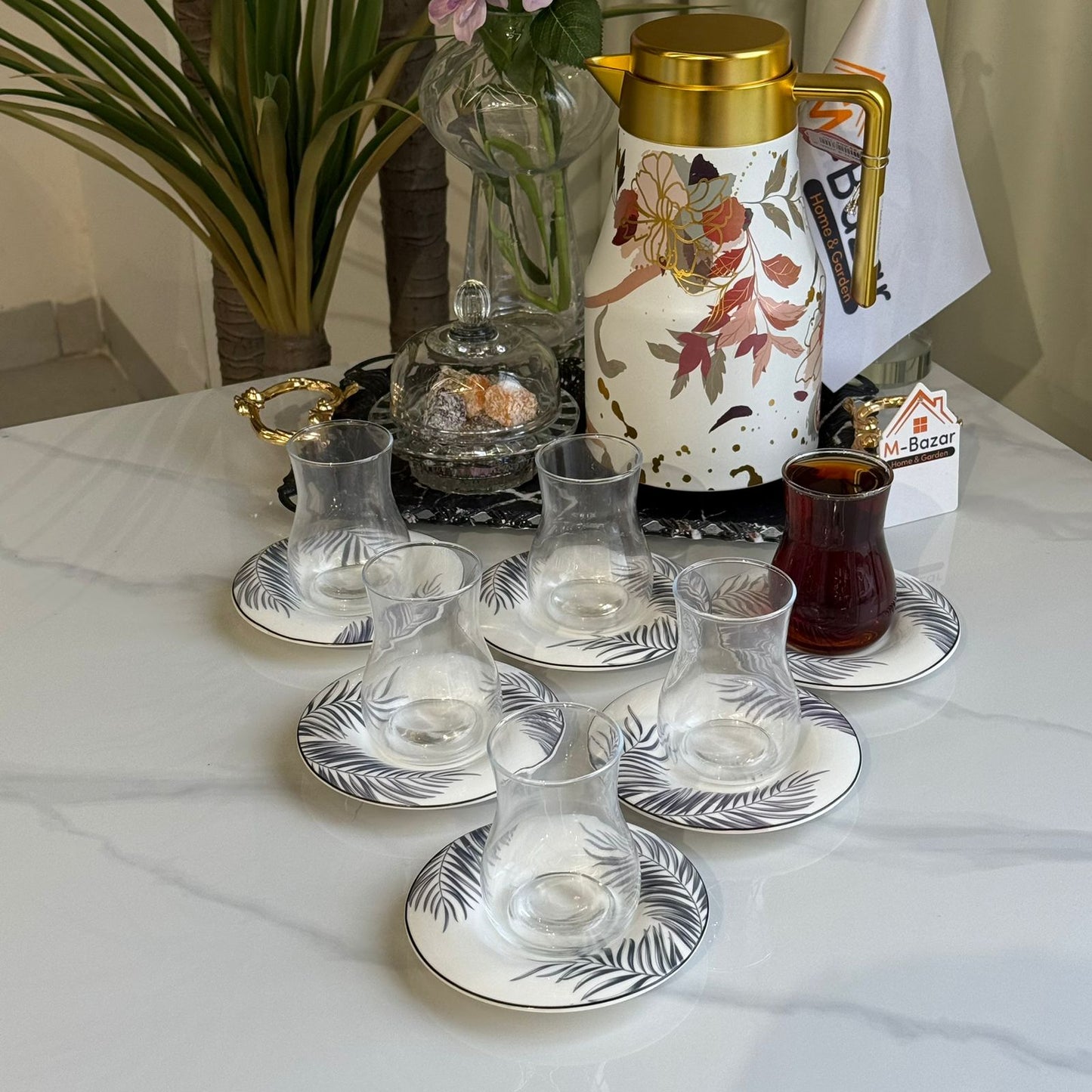 Classic Tea Glass & Saucer Set