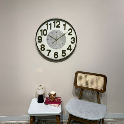 Round Wall Clock with Dual Dial Design