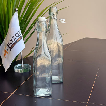 Classic Clear Glass Bottle with Swing Top Lid