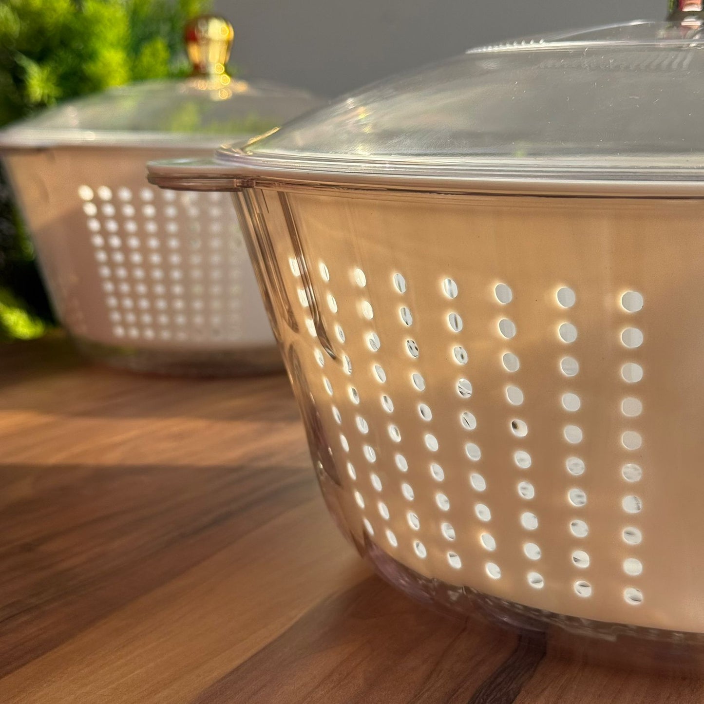 Multi-Purpose Washing & Storage Bowl Strainer With Lid - Round