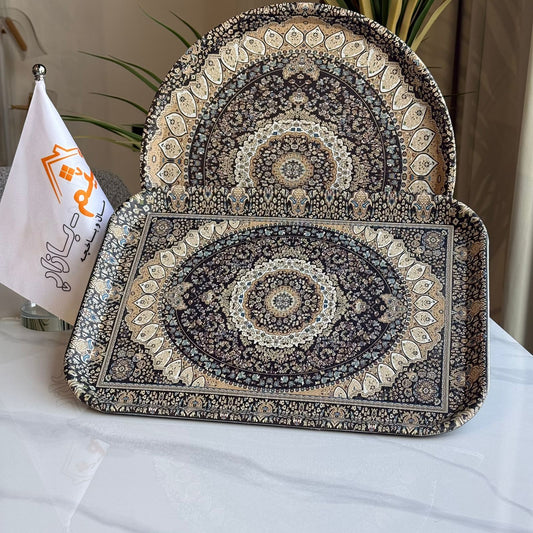 سینی خزمەتکردن بە نەخشی شاهانە - بە دو شێوە