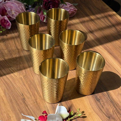 Vintage Luxe Gold Stainless Steel Drinking Glass