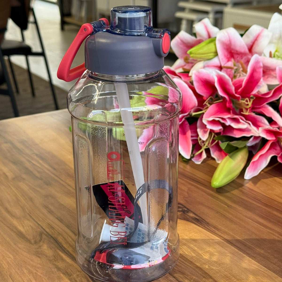 Multi-Color Sport Drinking Bottle With Straw