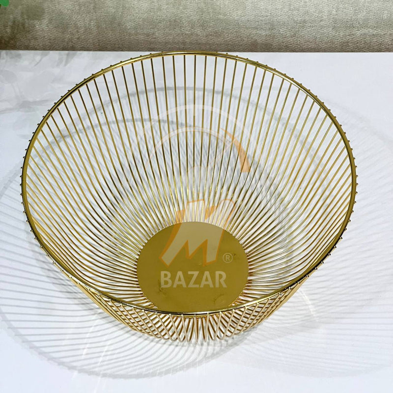 H021 Metal Serving Mesh Basket Bowl