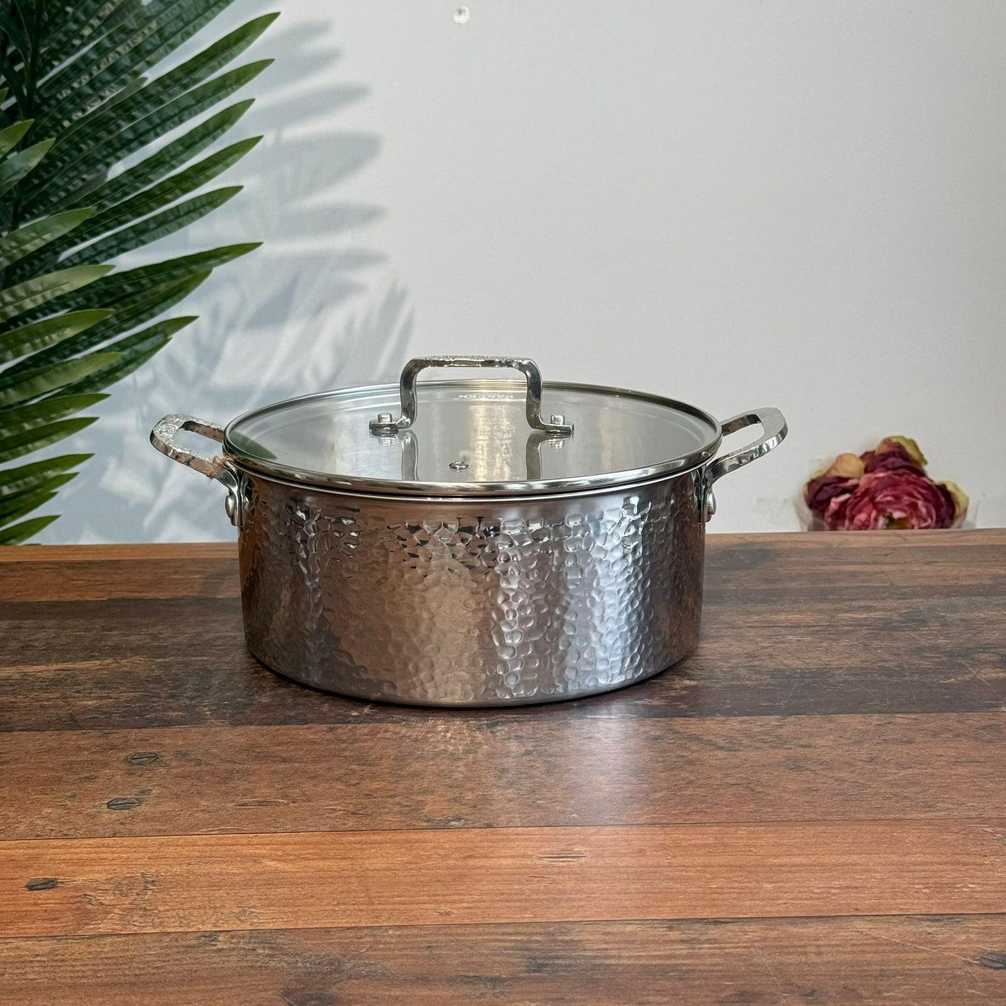 Luxury Hammered Stainless Steel Cookware Set with Frying Pan