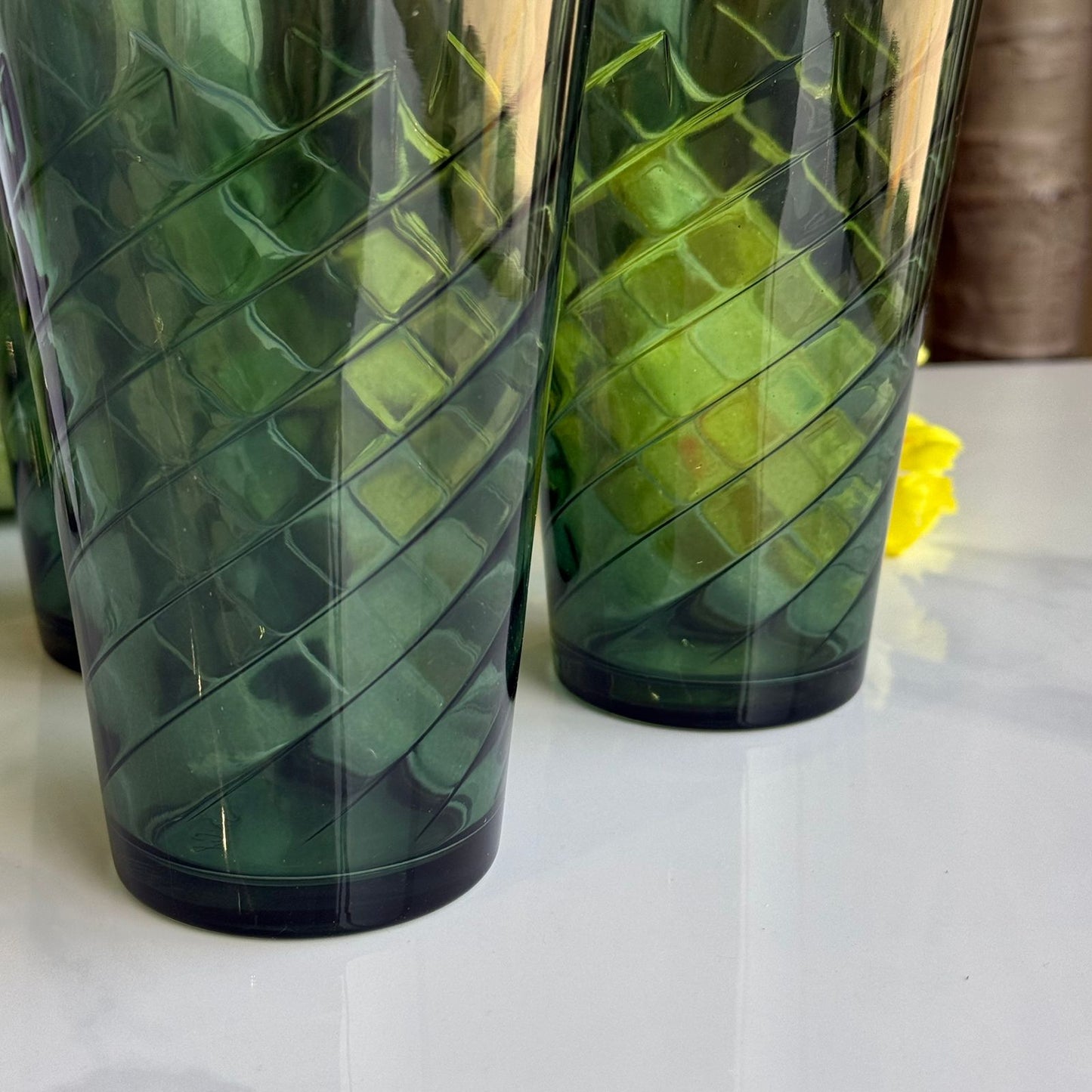 Modern Green Glassware - Set Of 3