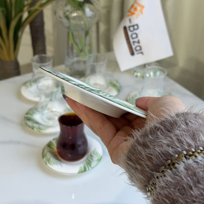 Classic Tea Glass & Saucer Set