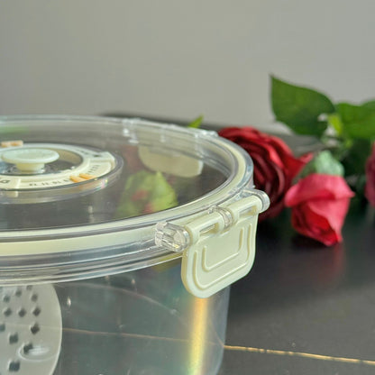 Airtight Round Food Storage Container With Date Dial - Set Of 4