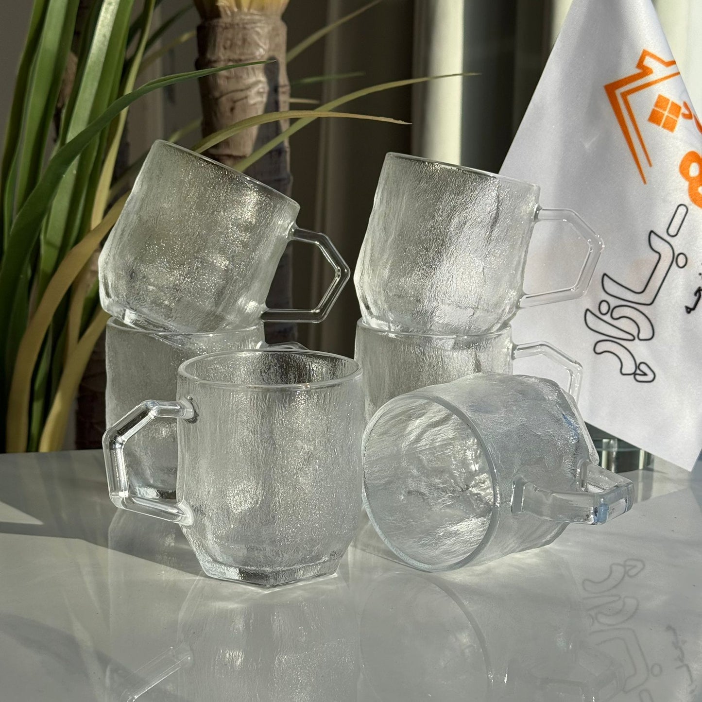 Modern Clear Glass Mug Set - 6 Pieces