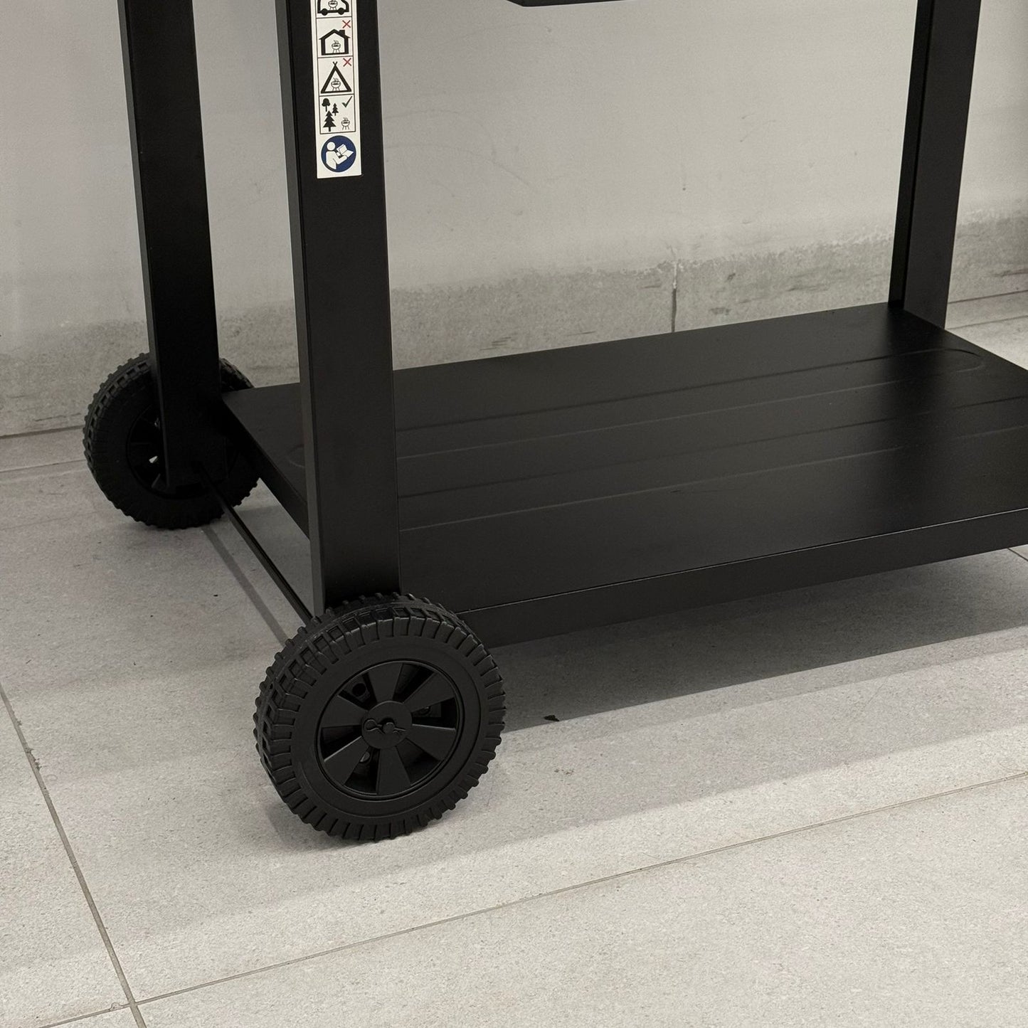 Portable Barbecue Grill with Side & Storage Shelves