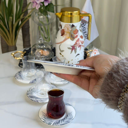 Classic Tea Glass & Saucer Set