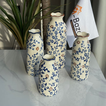 کۆلێکشنی گوڵدانی سیرامیکی گوڵی شین و قاوەیی