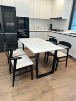 Egan Marble Table & DYLAN Chairs Indoor Set