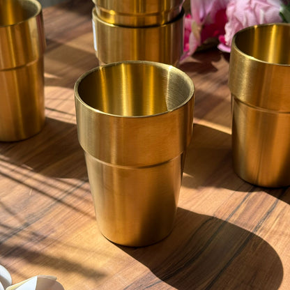 Vintage Luxe Gold Stainless Steel Drinking Glass