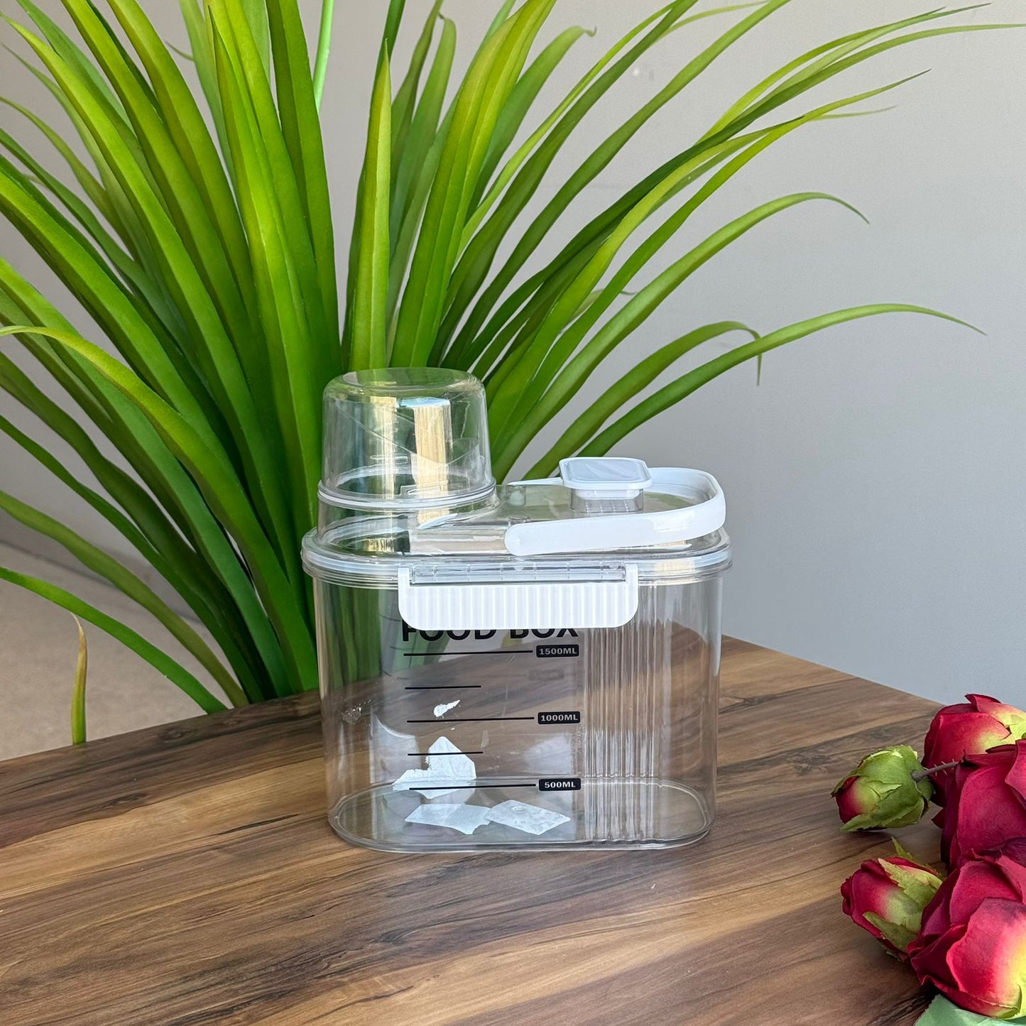  حافظات تخزين البقوليات والحبوب مع كوب قياس