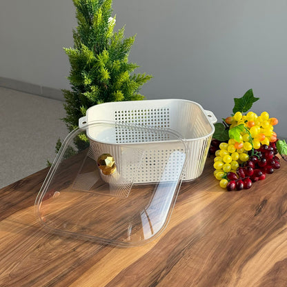 Multi-Purpose Washing & Storage Bowl Strainer With Lid