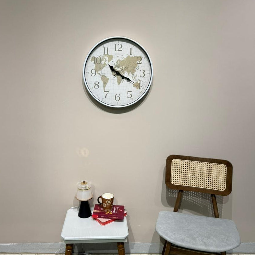 Modern World Map Design Wall Clock