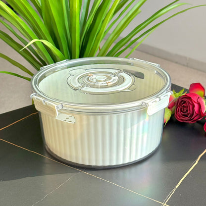 Airtight Round Food Storage Container With Date Dial - Set Of 4