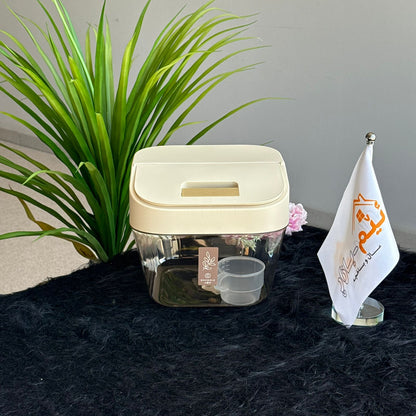 حاوية تخزين طعام محكمة الغلق مع مغرفة