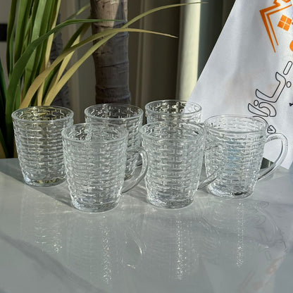 Set Of 6 - Luxury Clear Glass Tea Cups