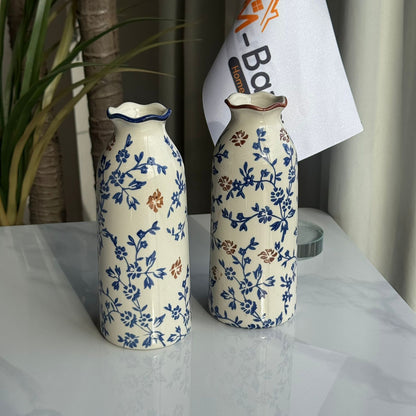 کۆلێکشنی گوڵدانی سیرامیکی گوڵی شین و قاوەیی