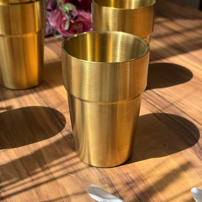 Vintage Luxe Gold Stainless Steel Drinking Glass