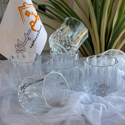 طقم زجاجيات شفاف مودرن - 6 قطع