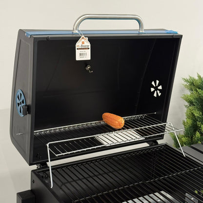 Barbecue Grill with Side & Storage Shelves