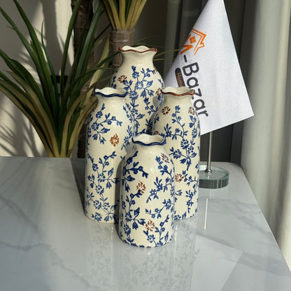 کۆلێکشنی گوڵدانی سیرامیکی گوڵی شین و قاوەیی