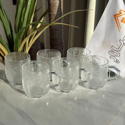 Modern Clear Glass Mug Set - 6 Pieces