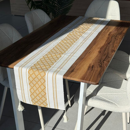 35 × 228 سم ڕاکەری مێزی تووی دیکۆراتی بە وردەکاری تاسڵ