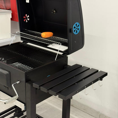Barbecue Grill with Side & Storage Shelves