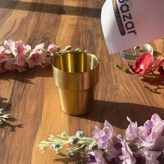 Vintage Luxe Gold Stainless Steel Drinking Glass