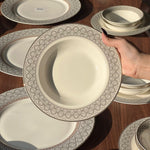 39PCS Round Ceramic Dining Tableware Set