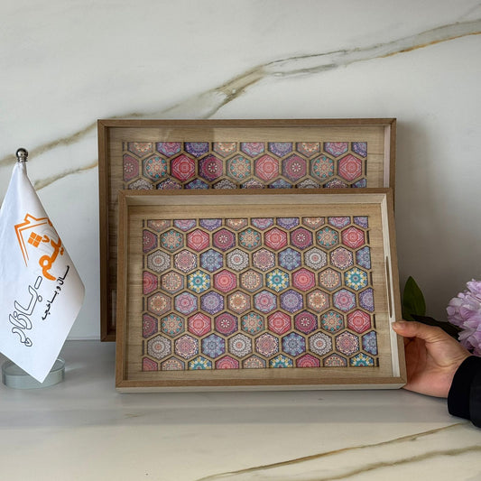 Luxury Wooden Serving Tray Set