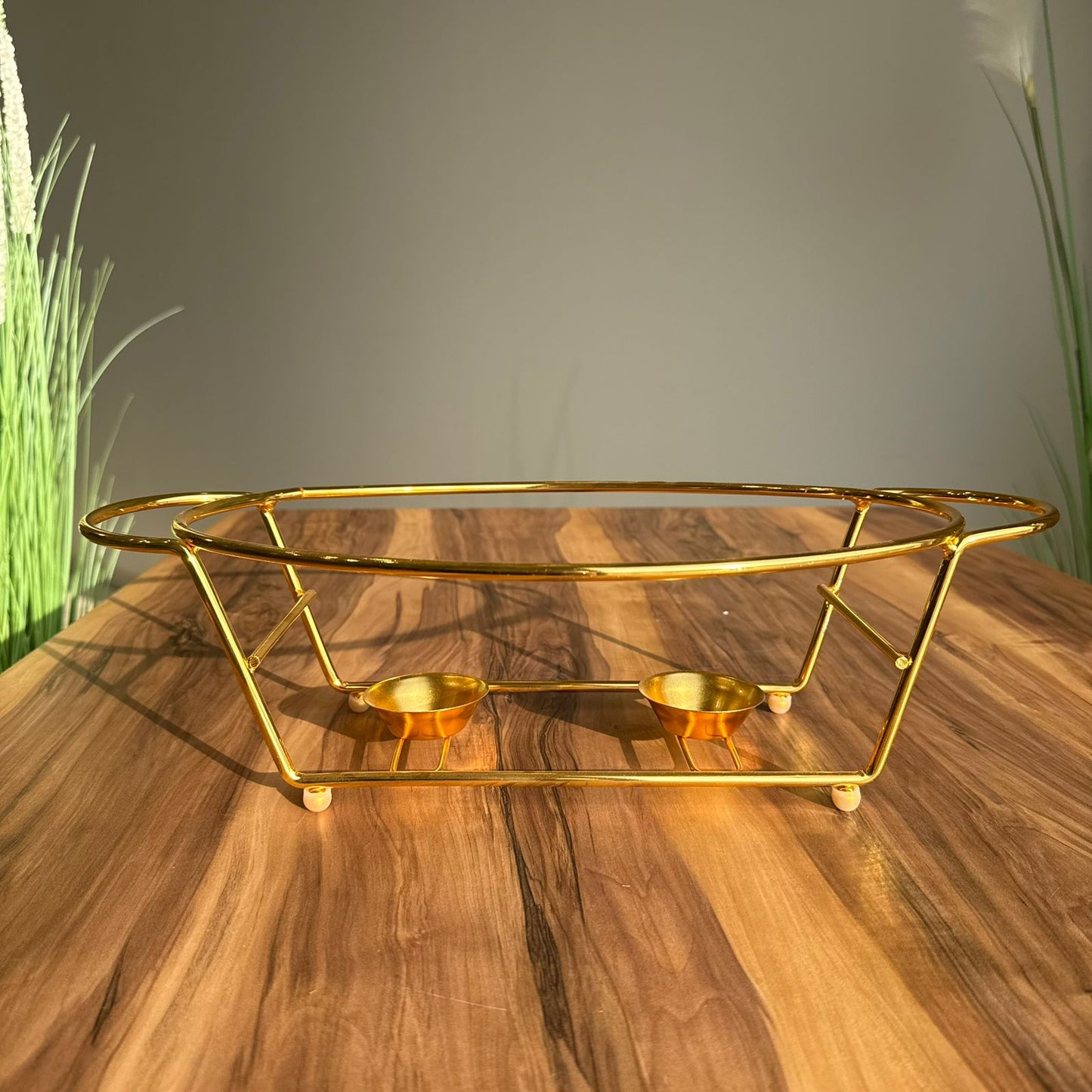 Luxury Gold Glass Chafing Dish Collection – Oval & Round Designs