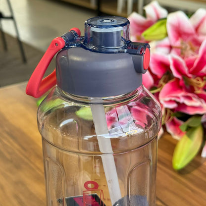 Multi-Color Sport Drinking Bottle With Straw