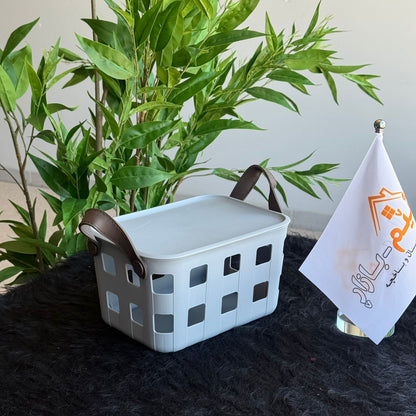 سلال تخزين بلاستيكية بتصميم قابل للتكديس والتهوية مع مقابض